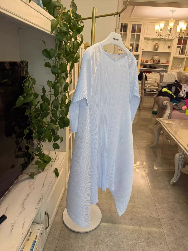 Issey Miyake Issey Miyake Pleated Dress in Ice Blue-yf Size 22" - 3 Thumbnail