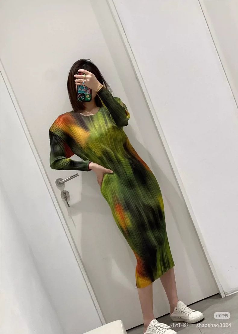 Issey Miyake Issey Miyake Pleated Green Dress Size 3-yf Size US 26 / EU 42 - 7 Thumbnail