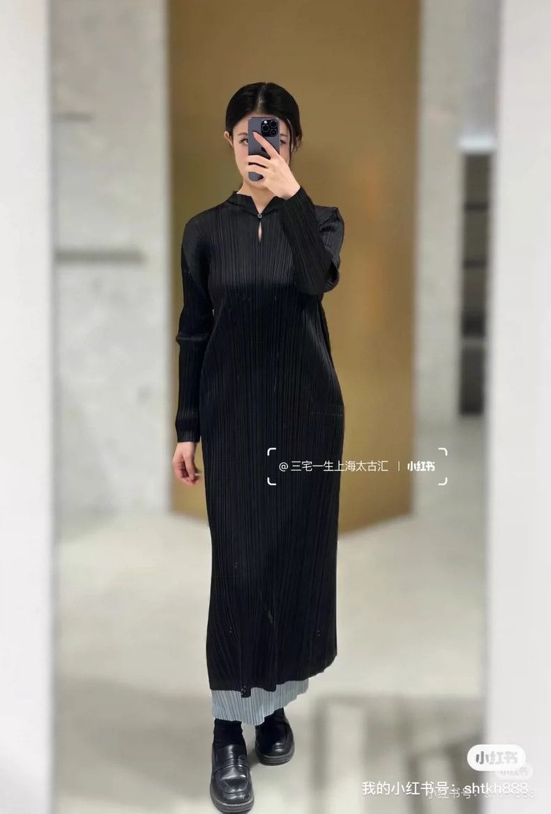 Issey Miyake Issey Miyake Black Long Dress with Buttons-yf Size 22" - 9 Thumbnail