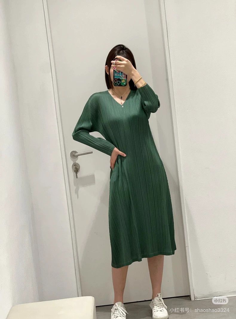 Issey Miyake Issey Miyake Long Sleeve Green Dress Cardigan-yf Size XXS / US 00 / IT 34 - 9 Thumbnail