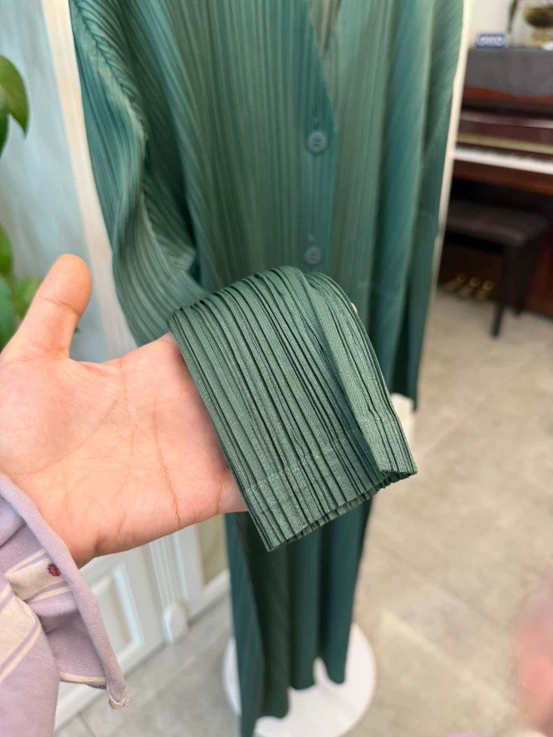 Issey Miyake Issey Miyake Long Sleeve Green Dress Cardigan-yf Size XXS / US 00 / IT 34 - 2 Thumbnail