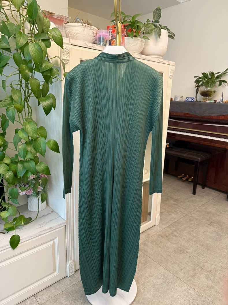 Issey Miyake Issey Miyake Long Sleeve Green Dress Cardigan-yf Size XXS / US 00 / IT 34 - 5 Thumbnail