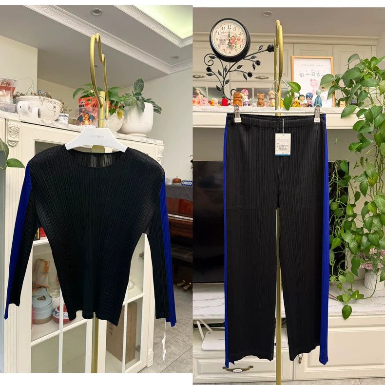 Issey Miyake Black Pants with Blue Side Stripes-yf Size US 26 / EU 42 - 7 Thumbnail