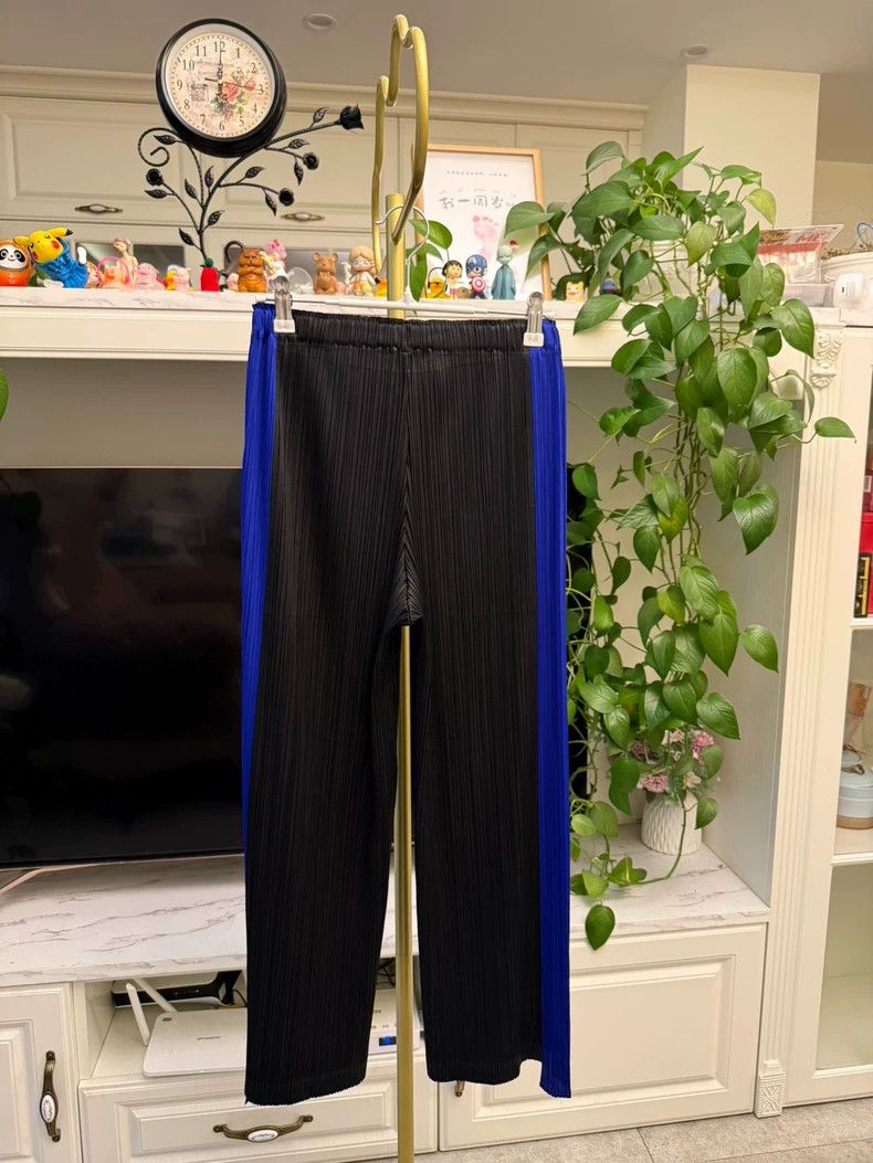 Issey Miyake Black Pants with Blue Side Stripes-yf Size US 26 / EU 42 - 5 Thumbnail