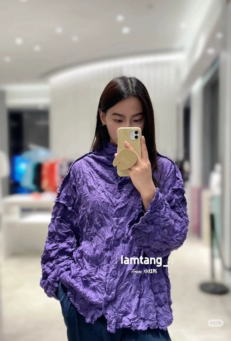 Issey Miyake Issey Miyake Purple Button-Up Coat-yf Size US M / EU 48-50 / 2 - 9 Thumbnail