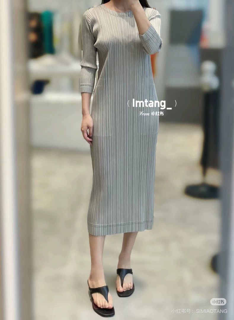 Issey Miyake Issey Miyake Dress in White Denim-yf Size 22" - 8 Thumbnail