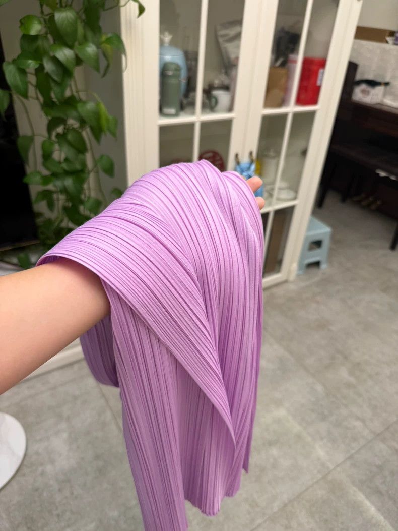 Issey Miyake Pleated Wide-Leg Pants in Light Purple-yf Size US 26 / EU 42 - 7 Thumbnail