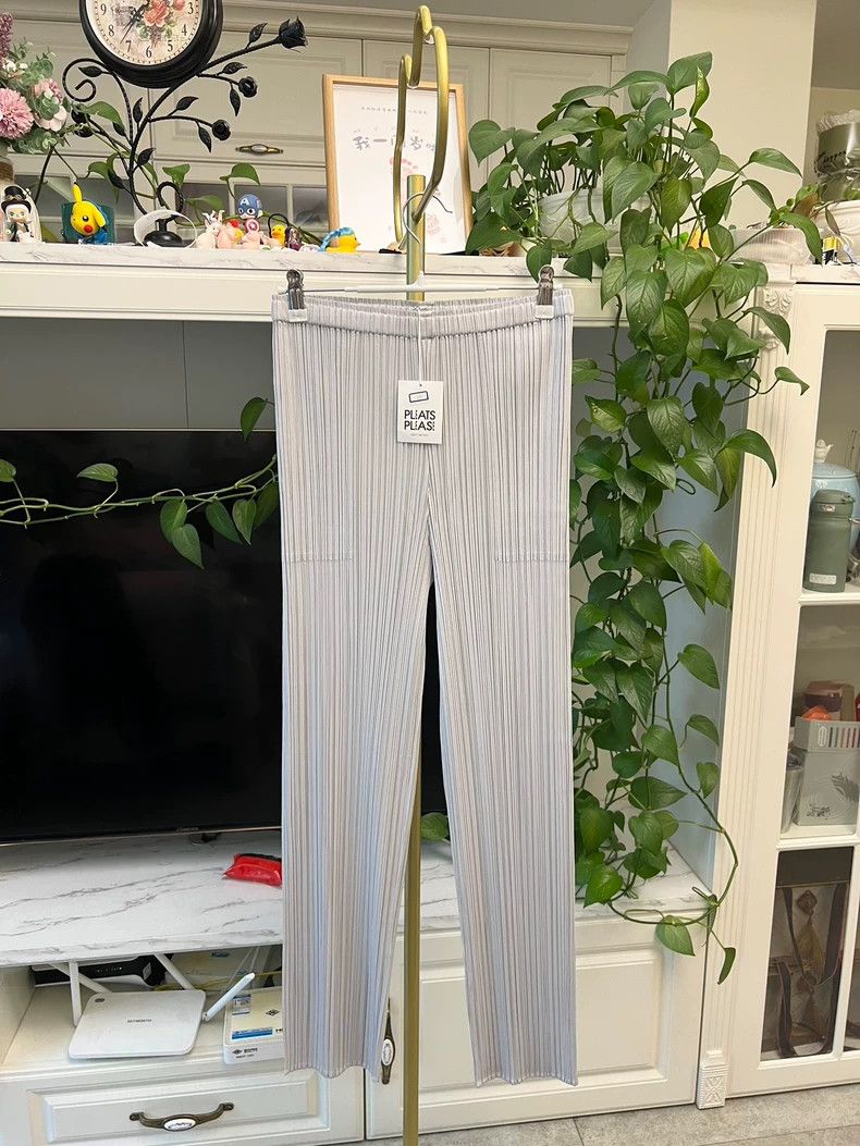 Issey Miyake Issey Miyake Straight Pants in Light Gray-yf Size US 26 / EU 42 - 2 Thumbnail