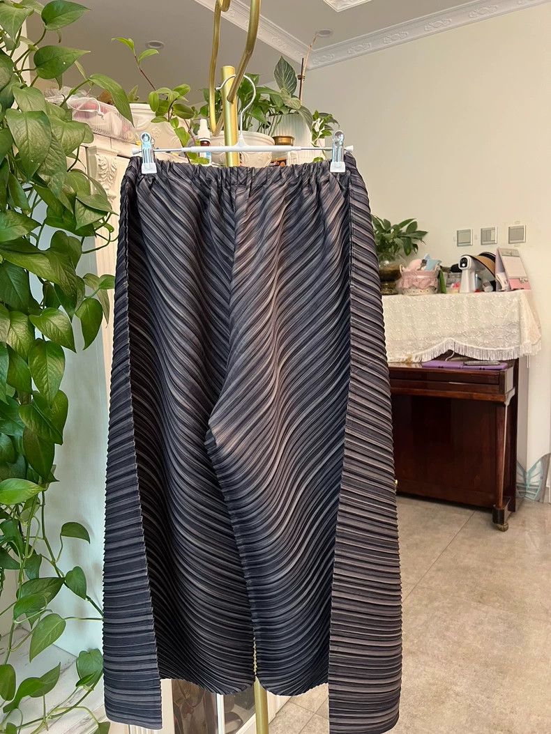 Issey Miyake Unique Grey Brown Wide Leg Pants-yf Size US 26 / EU 42 - 5 Thumbnail