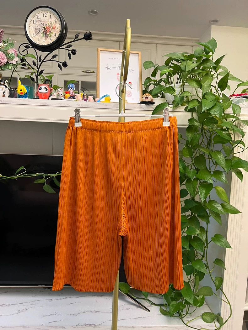 Issey Miyake Pleated Pumpkin Color Shorts Size 5-yf Size US 26 / EU 42 - 5 Thumbnail