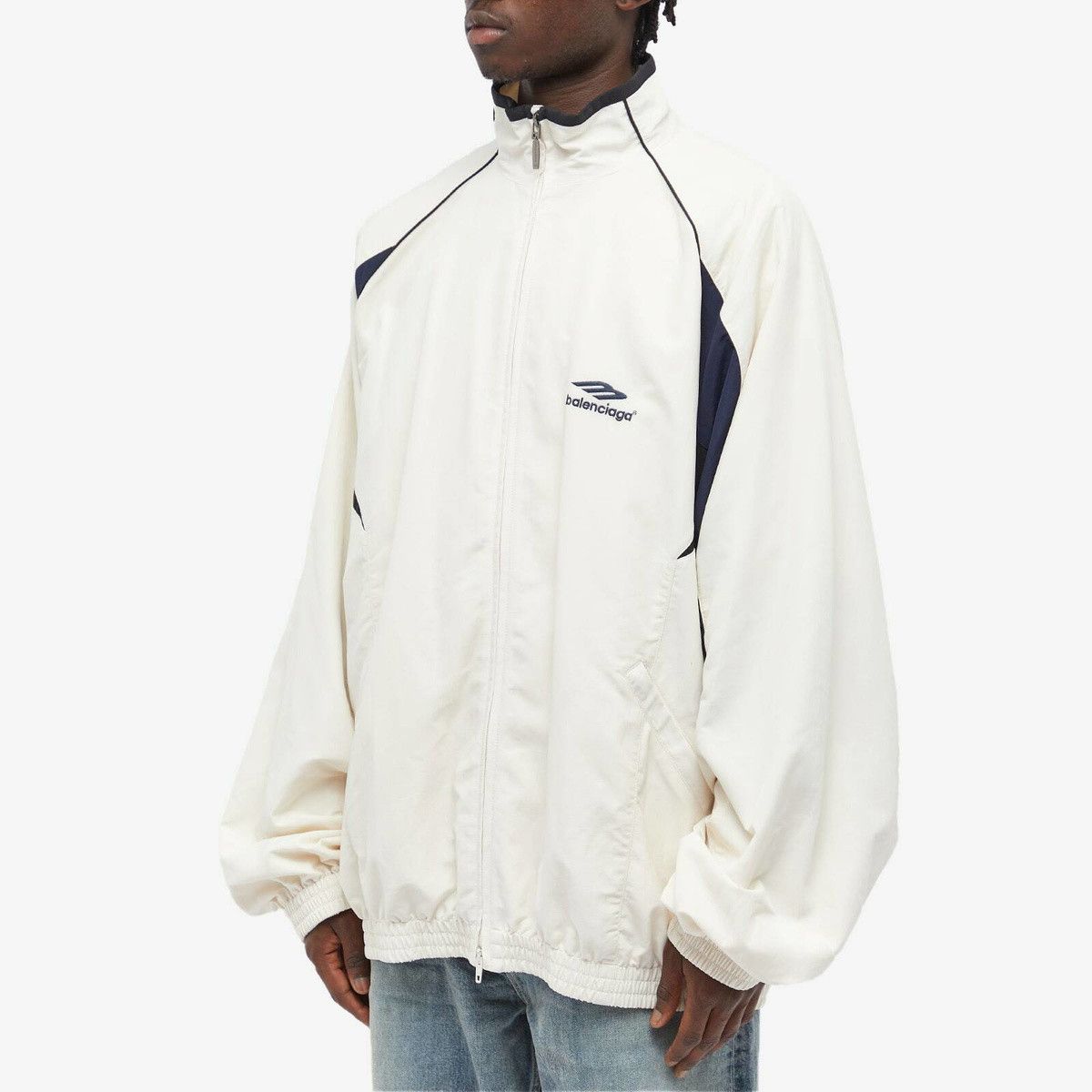 Balenciaga 3B Sport Icon Track Jacket in White Size US XL / EU 56 / 4 - 2 Thumbnail