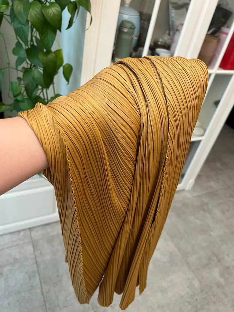 Issey Miyake Issey Miyake Pleated Dress in Golden Color-yf Size 22" - 6 Thumbnail
