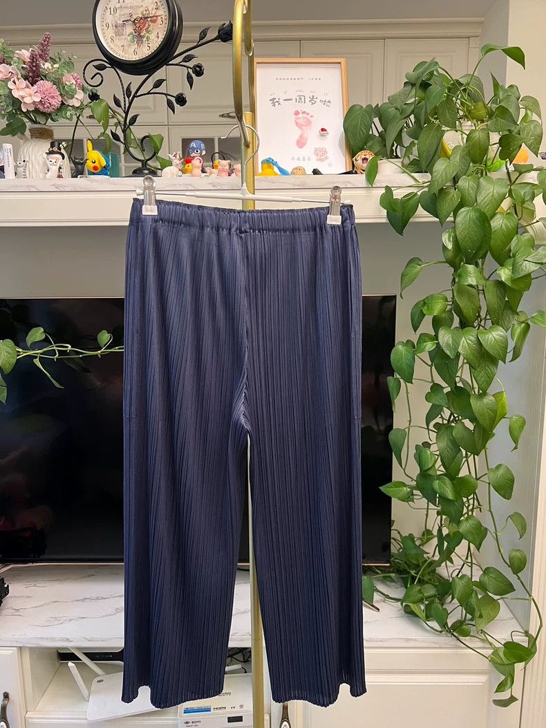 Issey Miyake New Japanese Navy Blue Pleated Pants-yf Size US 26 / EU 42 - 6 Thumbnail