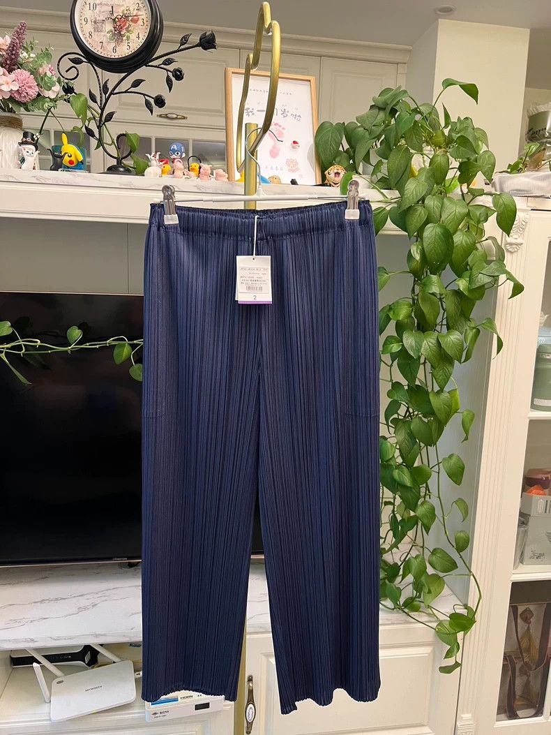 Issey Miyake New Japanese Navy Blue Pleated Pants-yf Size US 26 / EU 42 - 3 Thumbnail
