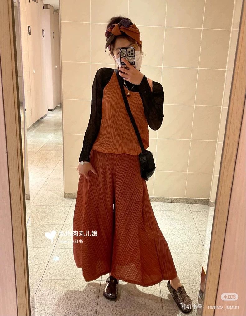 Issey Miyake Fashionable Pleated Wide-leg Pumpkin Pants-yf Size 22" - 7 Thumbnail
