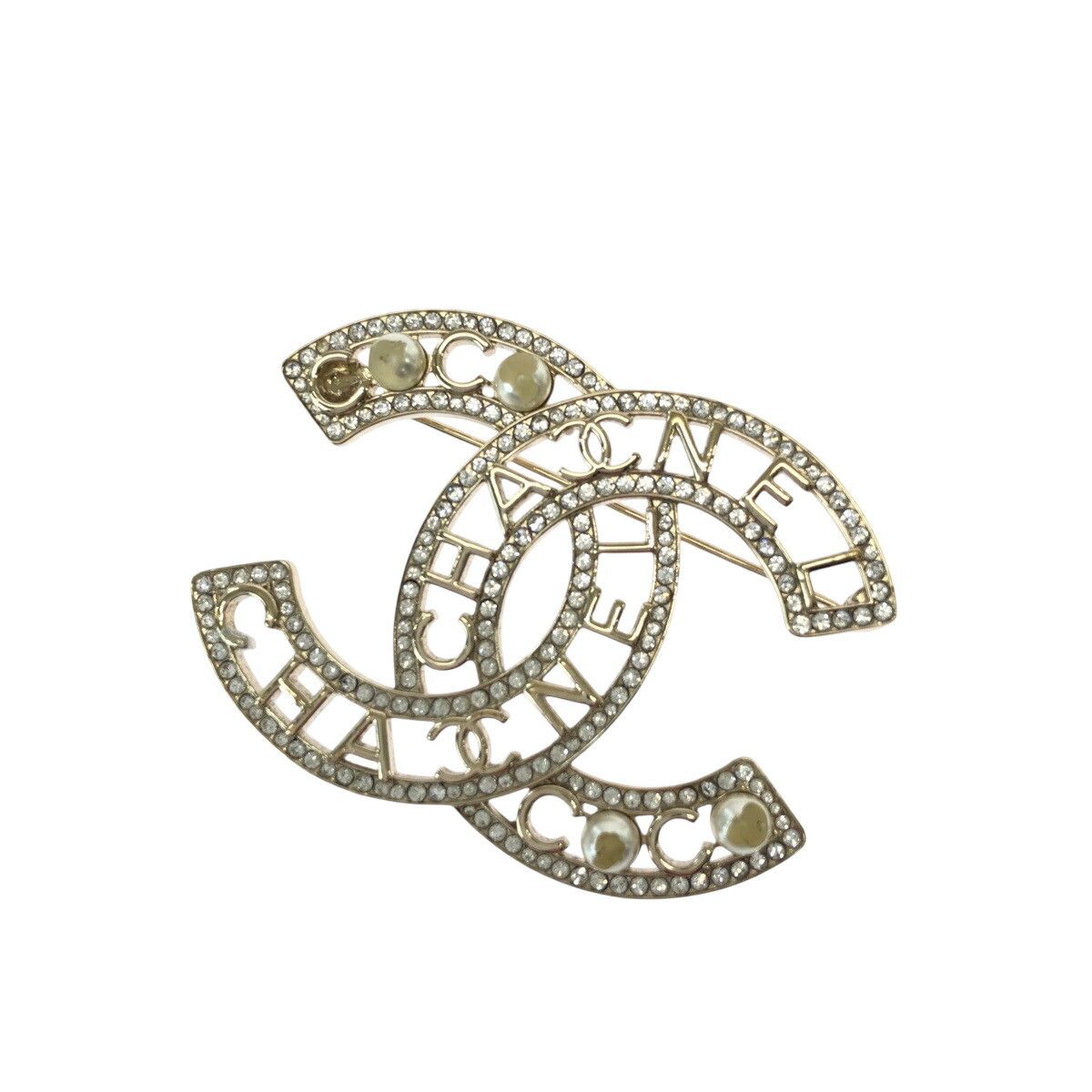 Chanel Chanel Chanel Metal Faux Pearl Coco Mark Brooch Metal Brooch Size ONE SIZE - 3 Thumbnail