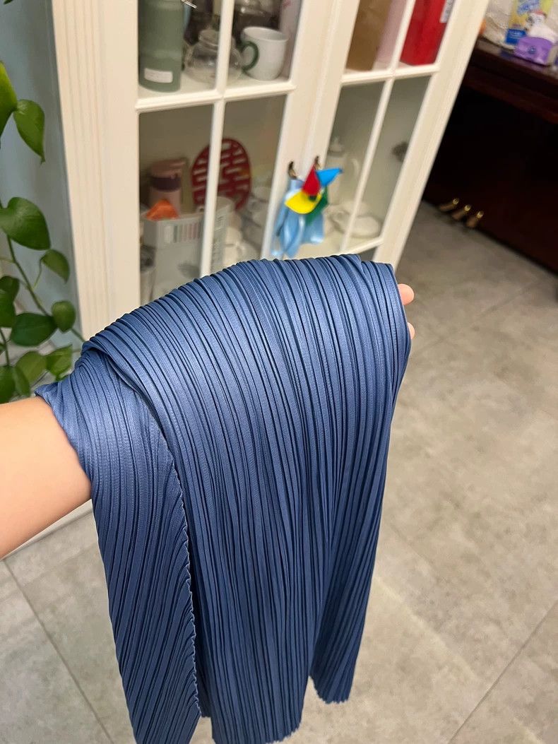 Issey Miyake Issey Miyake Pleated Skirt in Misty Blue-yf Size 22" - 7 Thumbnail