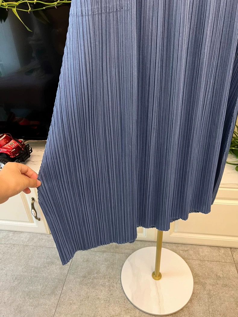 Issey Miyake Issey Miyake Pleated Skirt in Misty Blue-yf Size 22" - 3 Thumbnail