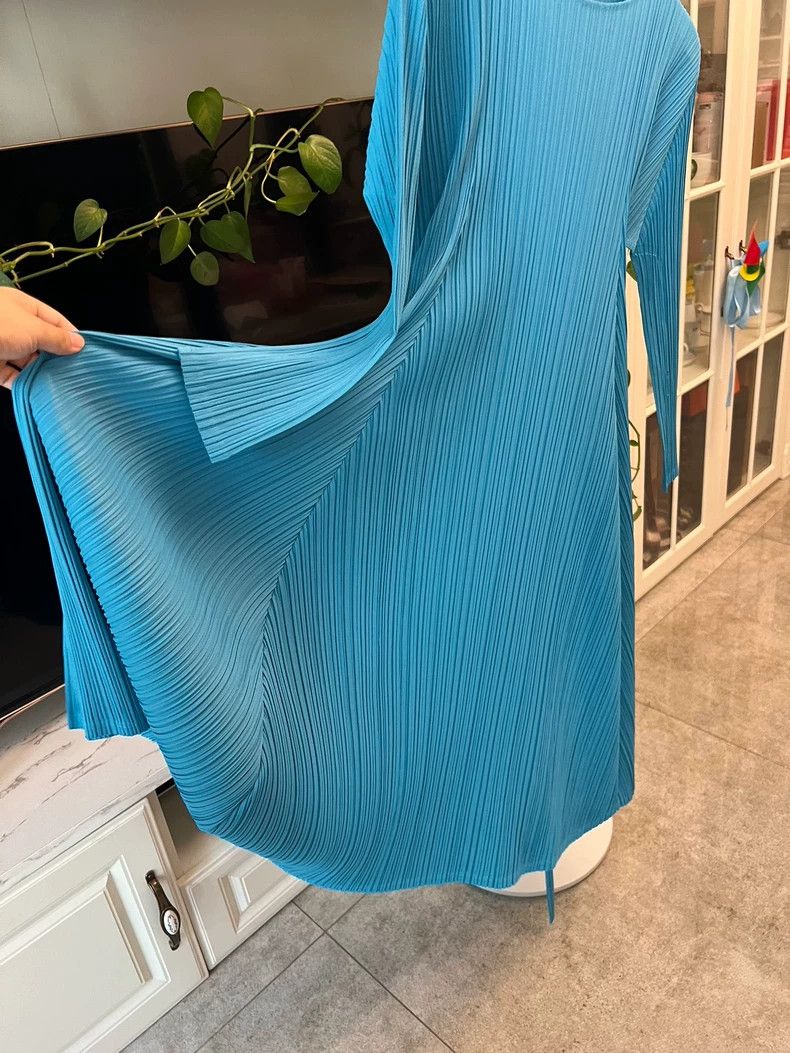 Issey Miyake Pleated Dress with Tie Waist-yf Size US 26 / EU 42 - 4 Thumbnail