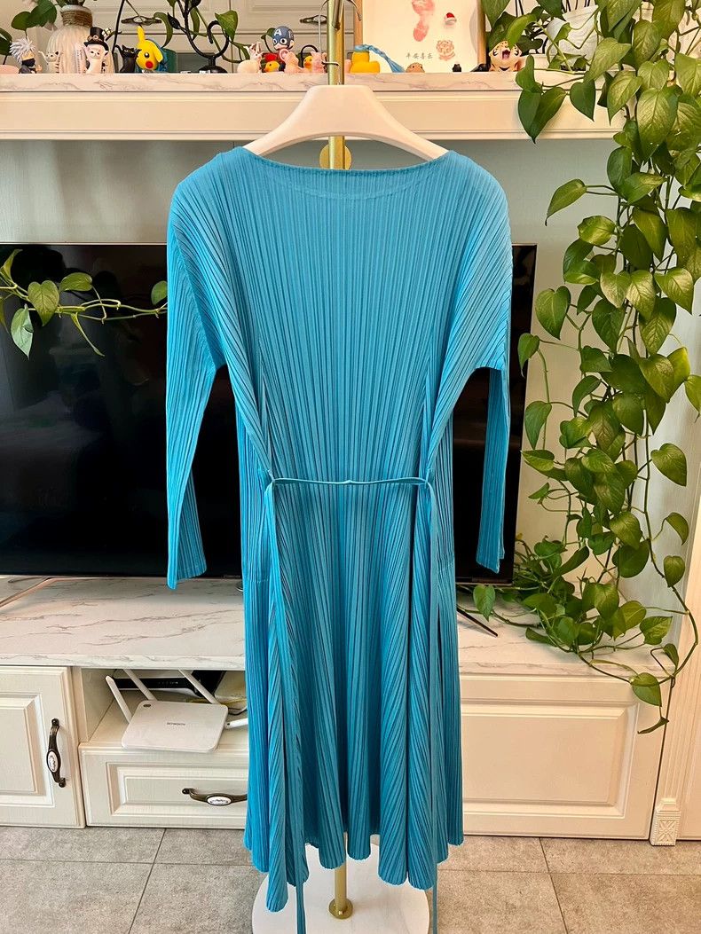 Issey Miyake Pleated Dress with Tie Waist-yf Size US 26 / EU 42 - 7 Thumbnail