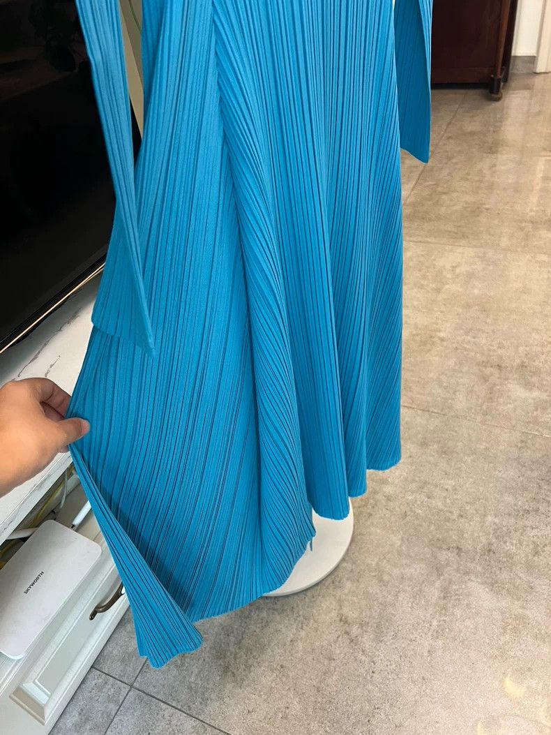 Issey Miyake Pleated Dress with Tie Waist-yf Size US 26 / EU 42 - 5 Thumbnail