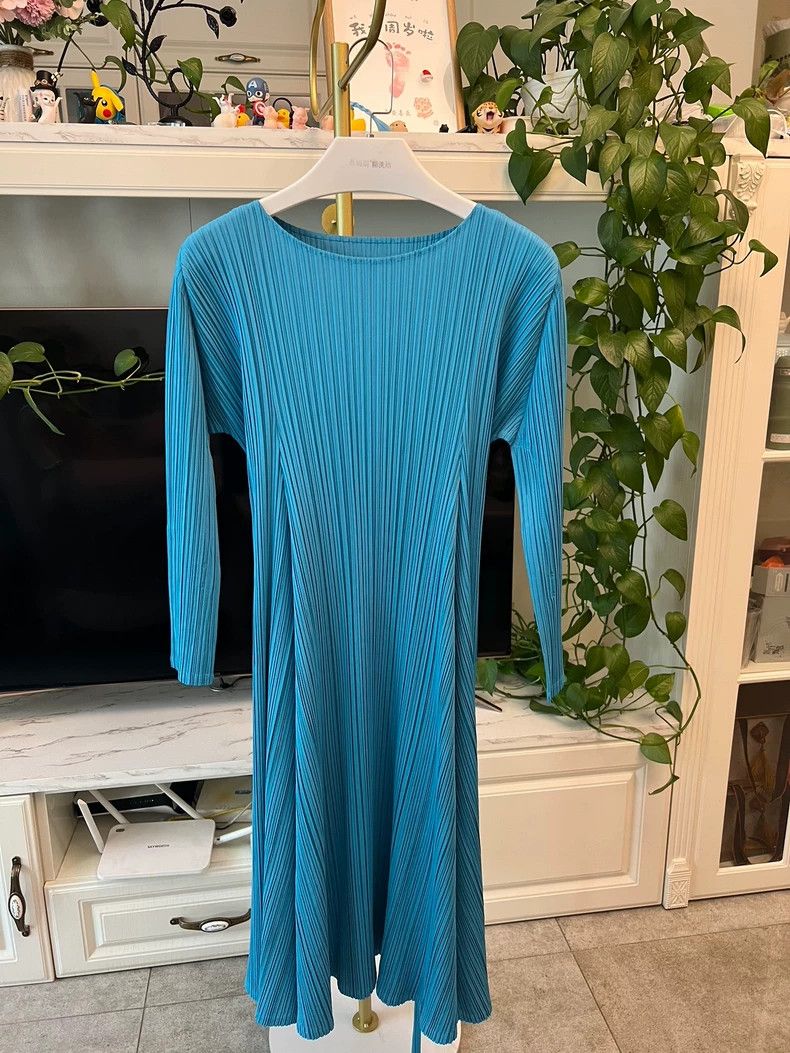 Issey Miyake Pleated Dress with Tie Waist-yf Size US 26 / EU 42 - 3 Thumbnail