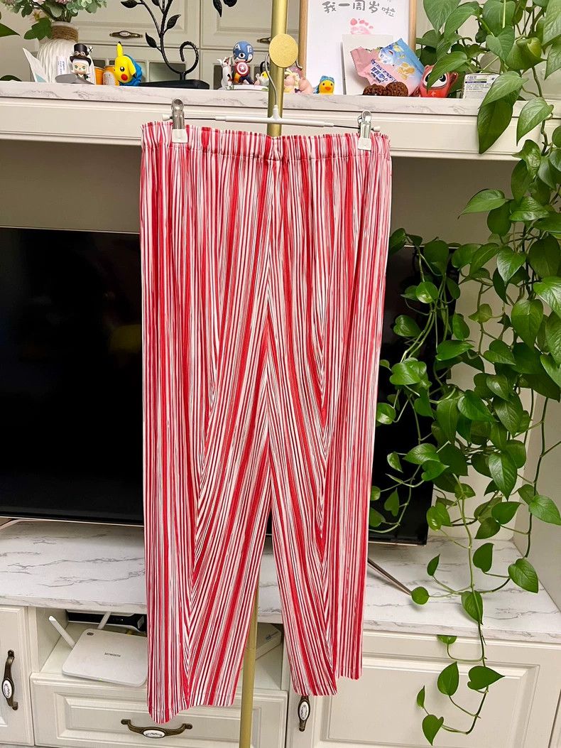 Issey Miyake Issey Miyake Striped Pants Red White-yf Size US 34 / EU 50 - 5 Thumbnail