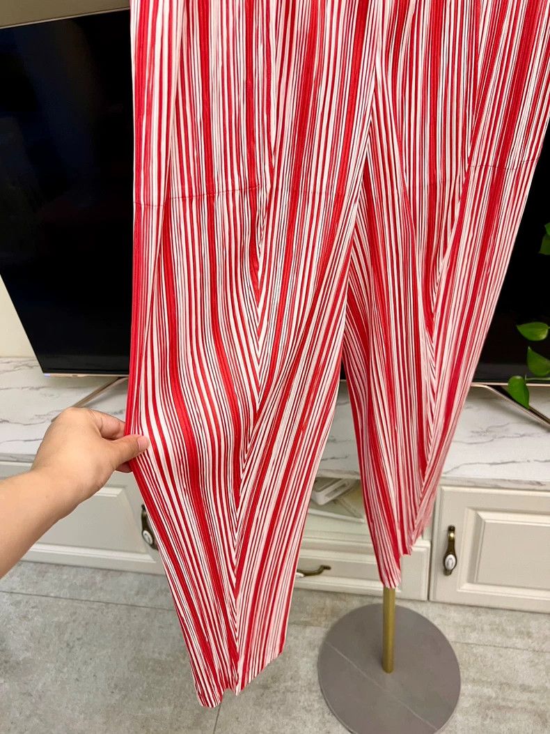 Issey Miyake Issey Miyake Striped Pants Red White-yf Size US 34 / EU 50 - 2 Thumbnail