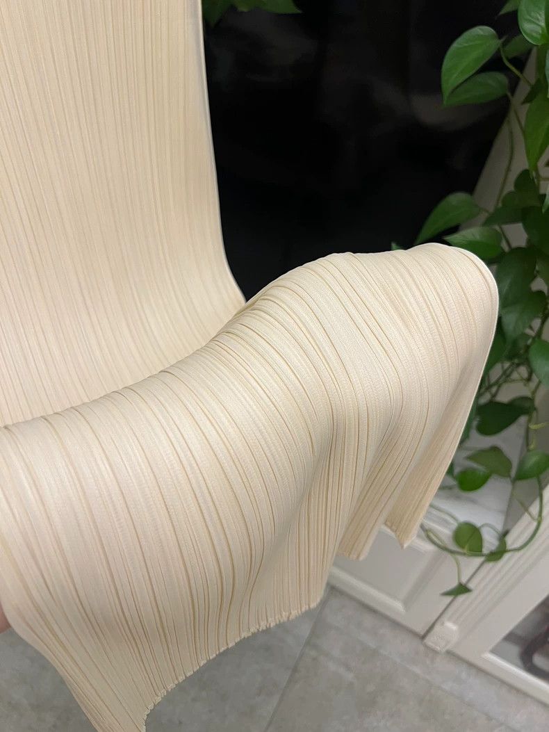 Issey Miyake Elegant Beige Dress with Embroidery Detail-yf Size 22" - 6 Thumbnail