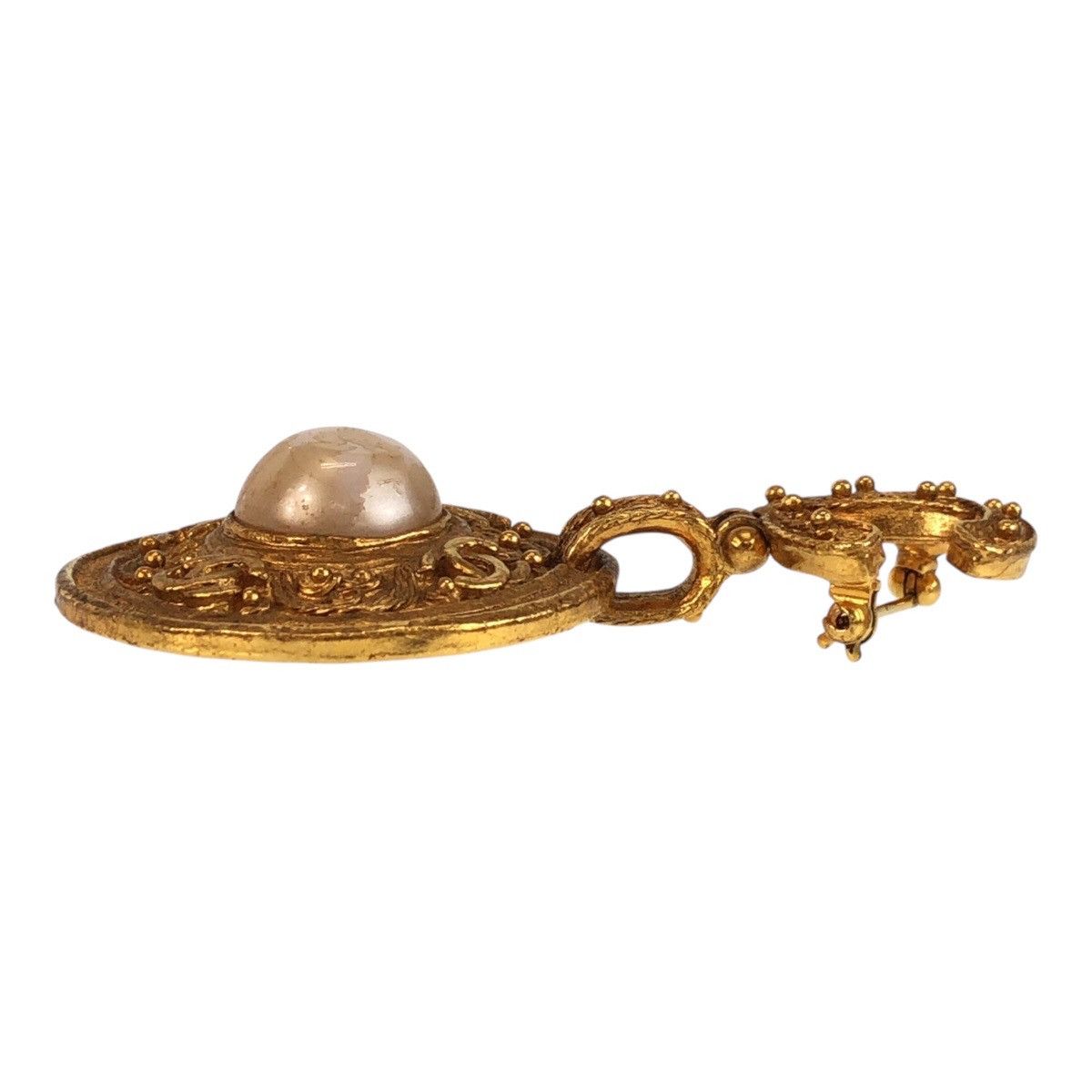 Chanel Chanel Chanel Gold Plated Faux Pearl Coco Mark Brooch Metal Brooch ココマーク Size ONE SIZE - 6 Thumbnail