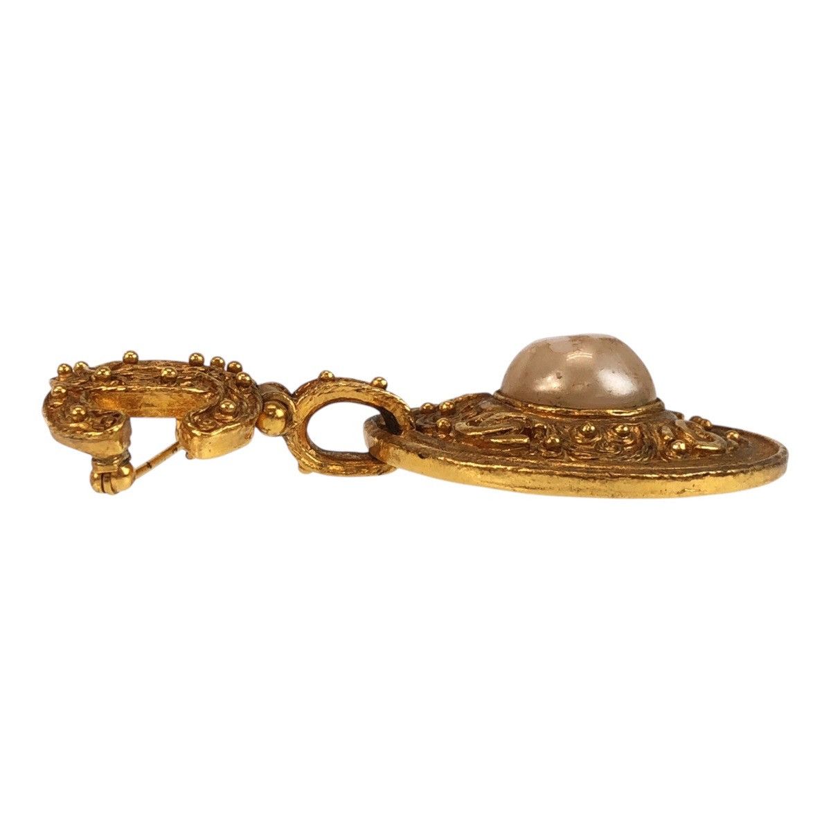 Chanel Chanel Chanel Gold Plated Faux Pearl Coco Mark Brooch Metal Brooch ココマーク Size ONE SIZE - 7 Thumbnail