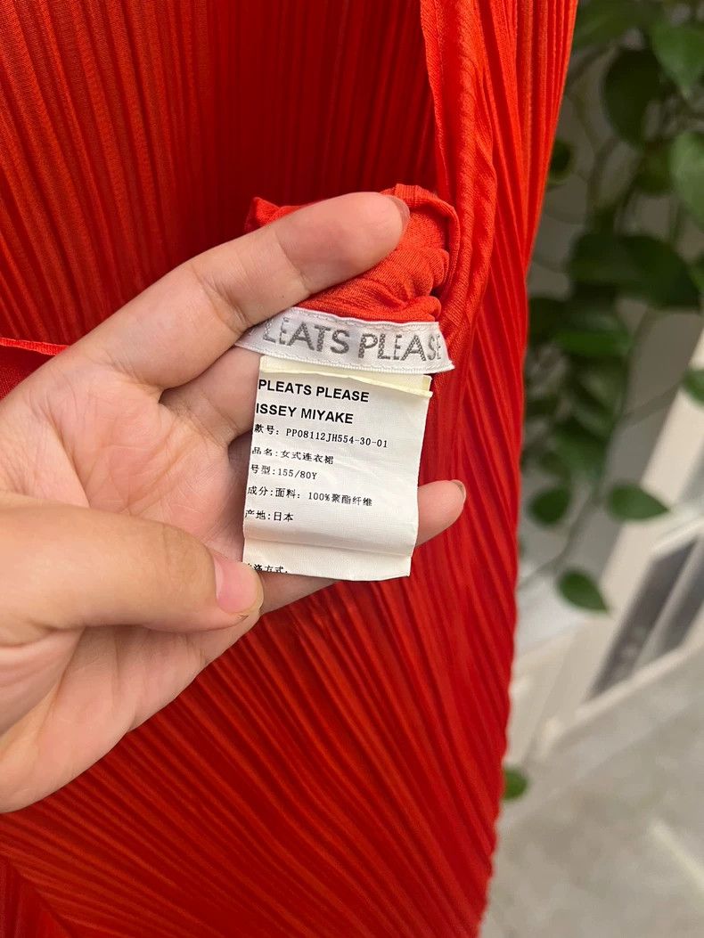 Issey Miyake Issey Miyake Pleated Dress in Orange Red-yf Size 22" - 6 Thumbnail