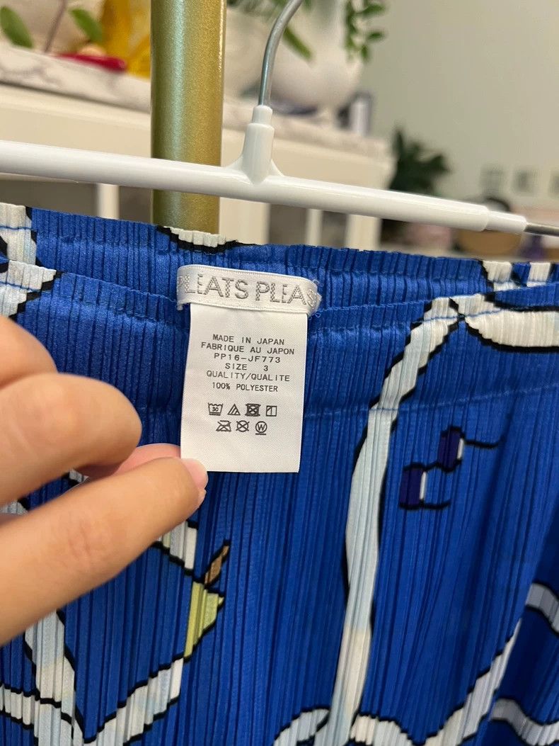 Issey Miyake Blue Wide-Leg Wave Pants for Summer-yf Size US 26 / EU 42 - 3 Thumbnail
