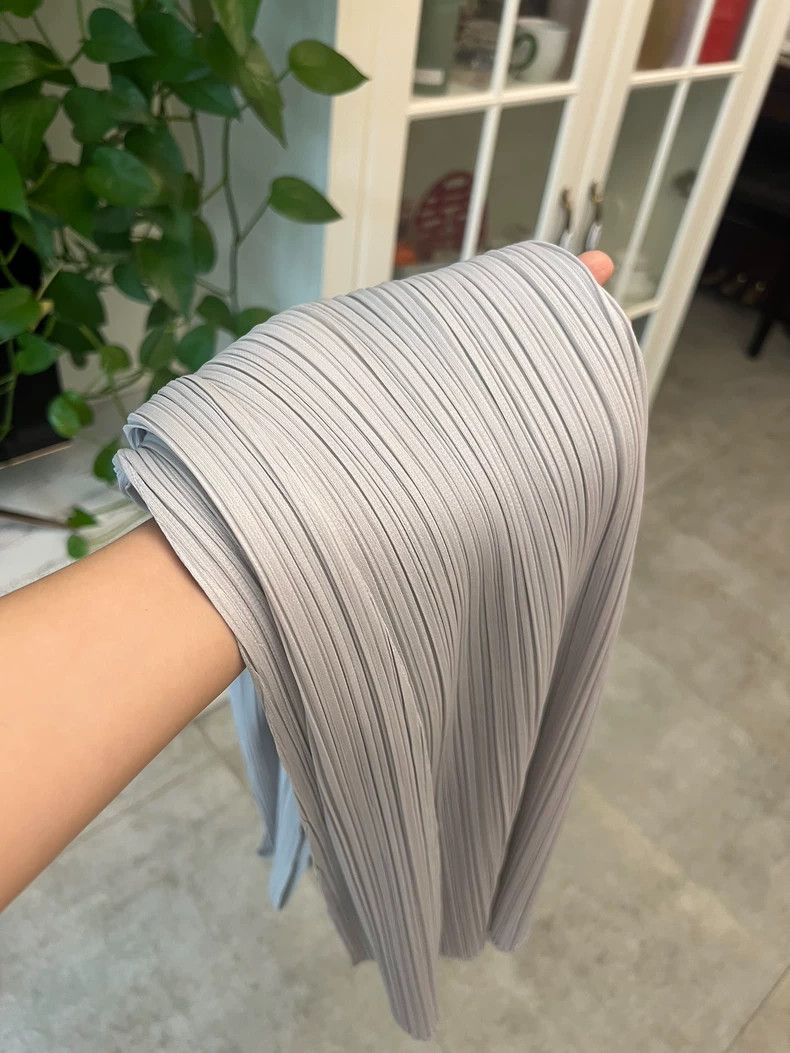 Issey Miyake Issey Miyake Pleated Dress Light Gray JH113-yf Size 22" - 6 Thumbnail