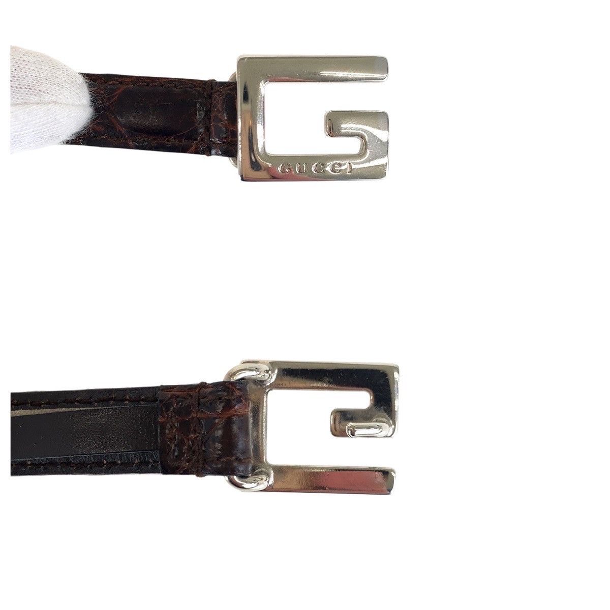 Gucci Gucci Gucci Crocodile Belt Natural Material Belt 03719409695 Size ONE SIZE - 4 Thumbnail