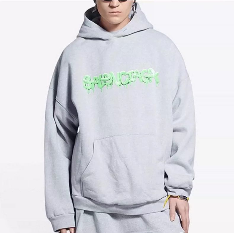 Balenciaga Balenciaga Slime Logo Hooded Sweatshirt-yf Size US M / EU 48-50 / 2 - 3 Thumbnail