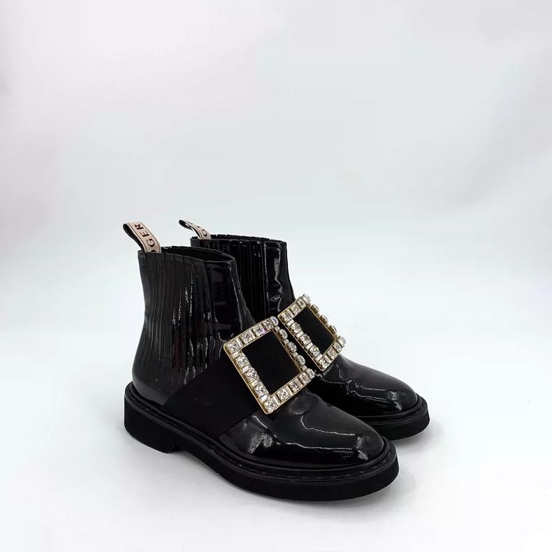 Roger Vivier Roger Vivier Black Chelsea Boots with Diamonds Size US 4 / IT 34 - 2 Thumbnail