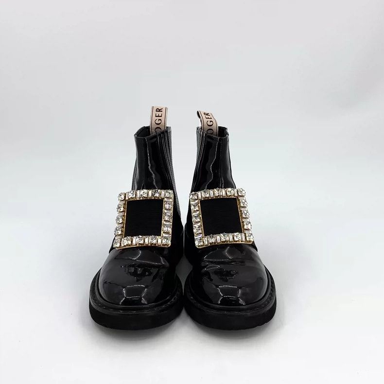 Roger Vivier Roger Vivier Black Chelsea Boots with Diamonds Size US 4 / IT 34 - 3 Thumbnail