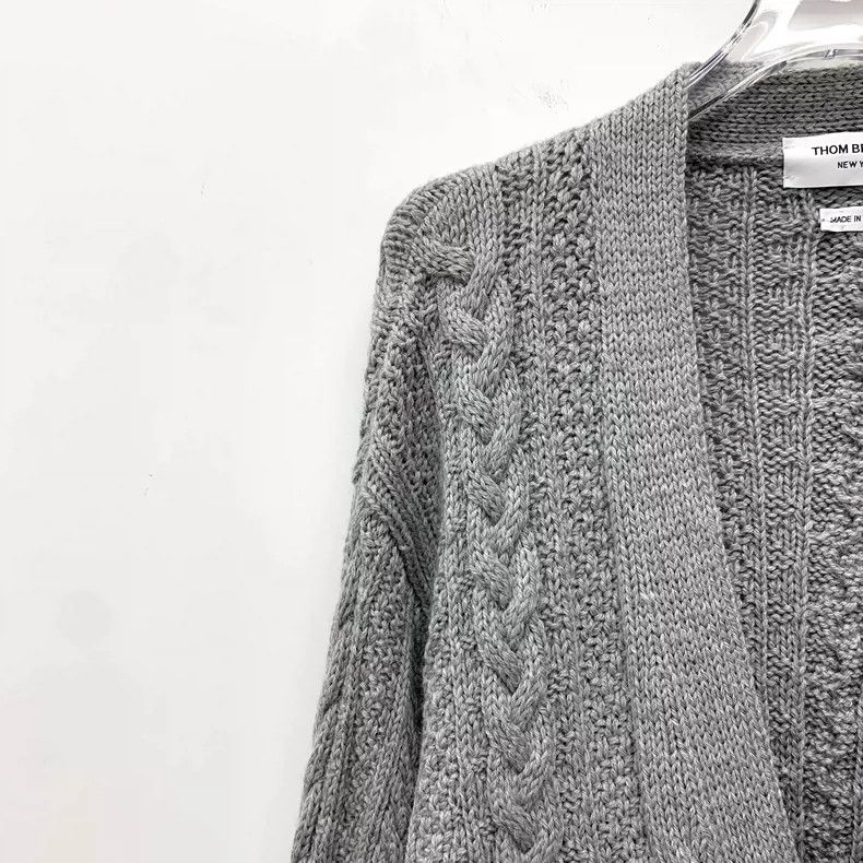 Thom Browne Thom Browne Gray V-neck Knitted Cardigan Size M / US 6-8 / IT 42-44 - 3 Thumbnail