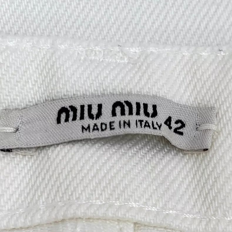 Miu Miu MiuMiu White Cotton Lace Denim Shorts Size 42" / US 20 - 6 Thumbnail