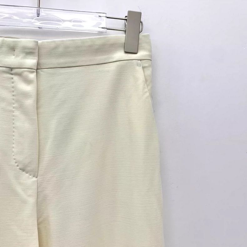 Max Mara Maxmara Cream Wide Leg Casual Trousers Size 38" / US 16 / IT 52 - 3 Thumbnail