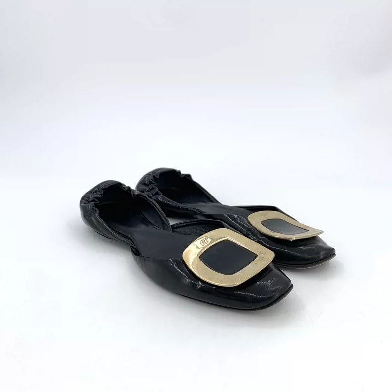 Roger Vivier Roger Vivier Black Flat Shoes with Buckle Size US 4 / IT 34 - 2 Thumbnail