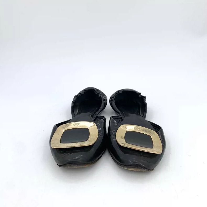 Roger Vivier Roger Vivier Black Flat Shoes with Buckle Size US 4 / IT 34 - 3 Thumbnail