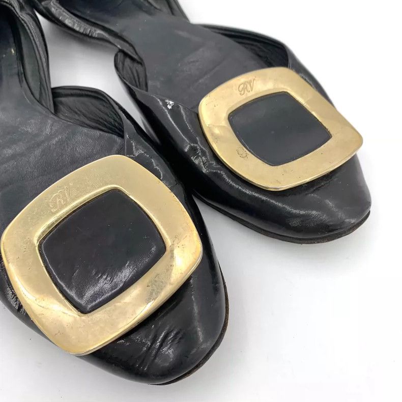 Roger Vivier Roger Vivier Black Flat Shoes with Buckle Size US 4 / IT 34 - 8 Thumbnail