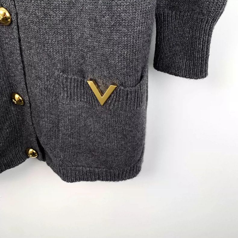 Valentino Valentino Black Gray Knit Cardigan Sweater Size S / US 4 / IT 40 - 4 Thumbnail