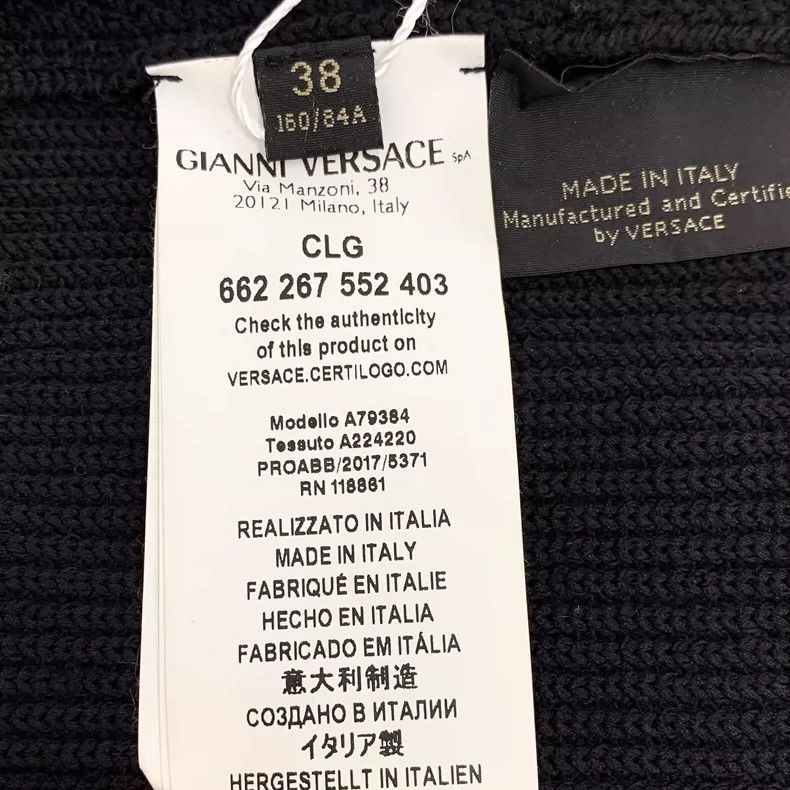 Versace Versace Black Long Sleeve Cardigan with Buttons Size S / US 4 / IT 40 - 6 Thumbnail