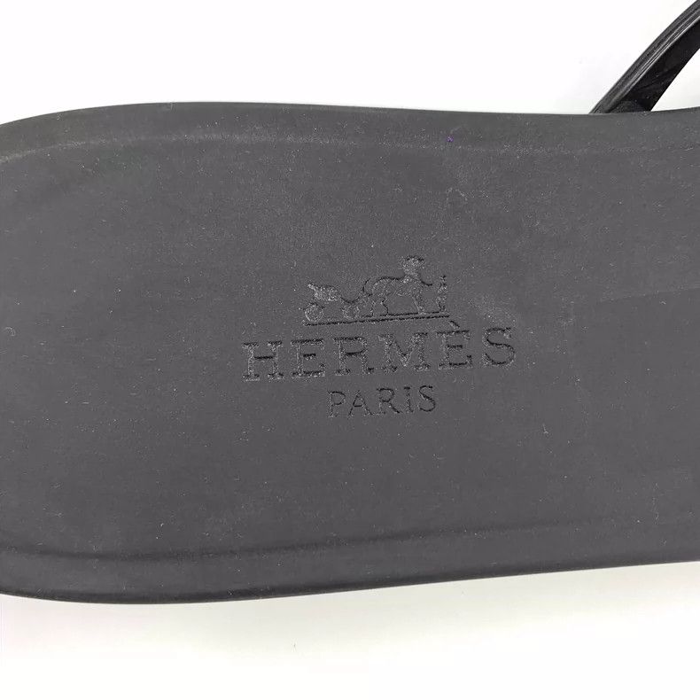 Hermes Hermes Black Chain Flat Casual Sandals Size US 7 / IT 37 - 7 Thumbnail