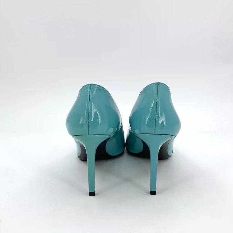 Saint Laurent Paris Saint Laurent Blue Leather High Heels Size 38.5 Size US 8 / IT 38 - 4 Thumbnail