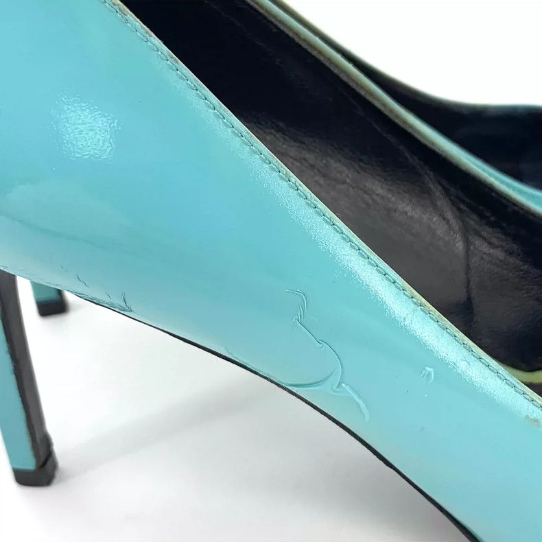 Saint Laurent Paris Saint Laurent Blue Leather High Heels Size 38.5 Size US 8 / IT 38 - 9 Thumbnail