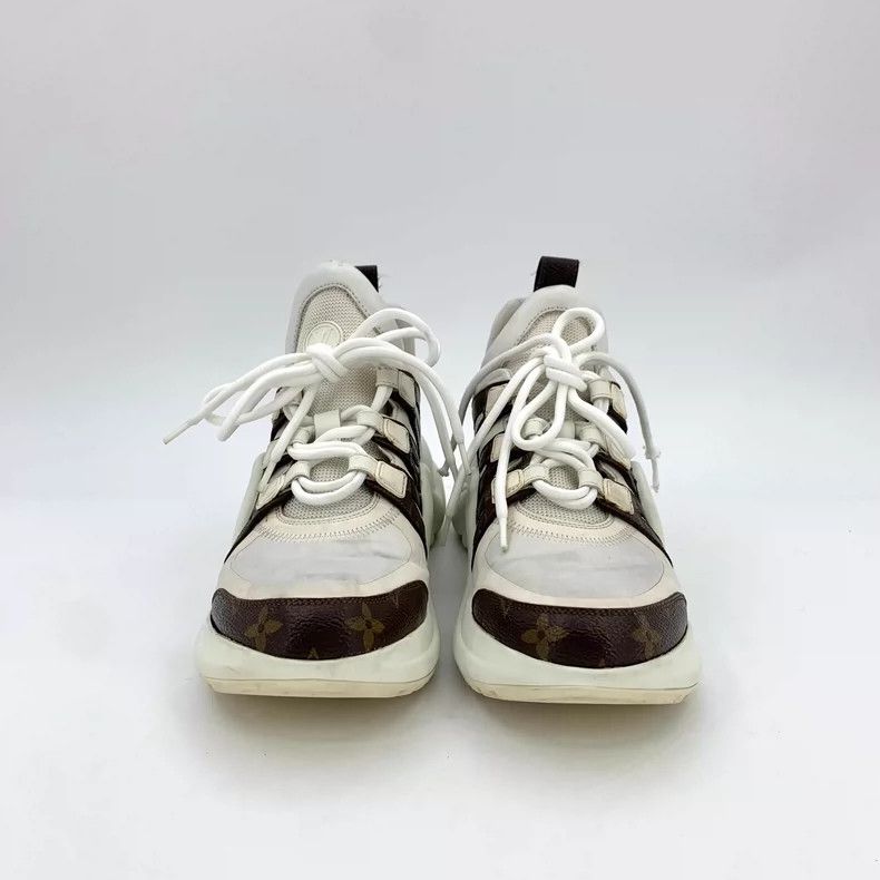 Louis Vuitton Louis Vuitton White Logo Thick Sole Sneakers Size US 10 / EU 43 - 3 Thumbnail